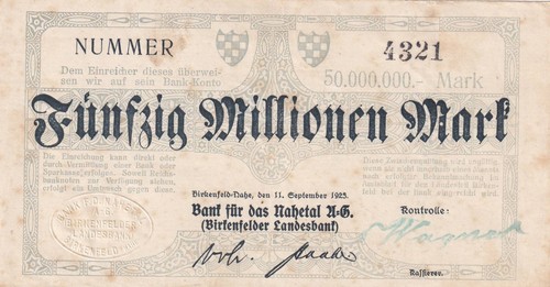 Birkenfeld bank für nahetal - -,