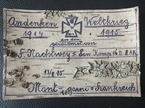 Birkenrinde feldpost - 1.wk, i