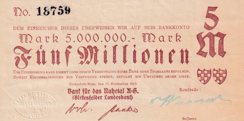 Birkenfeld bank für nahetal - -,