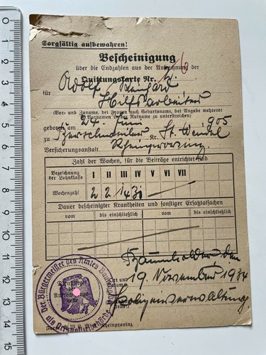 Bescheinig 1934 baumholder - 1934,
