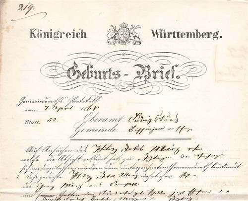 727033 württemberg geburts - 727033),